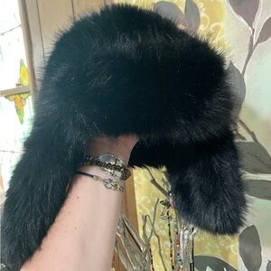 Vintage Havana Luxe Black Fur Hat
